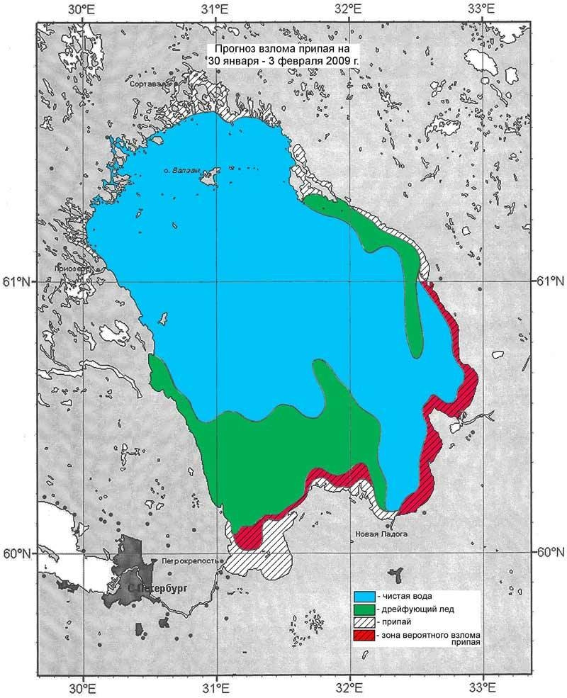 Карта ледовой обстановки финского залива на сегодня