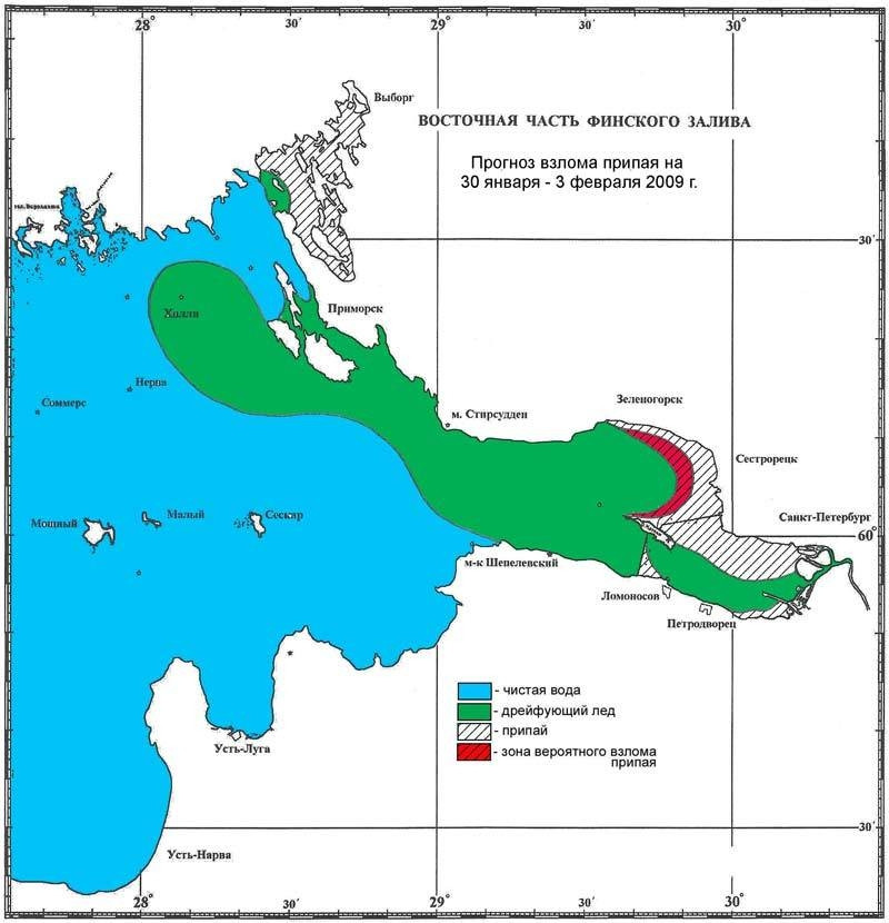 Карта финского залива и балтийского моря с границами