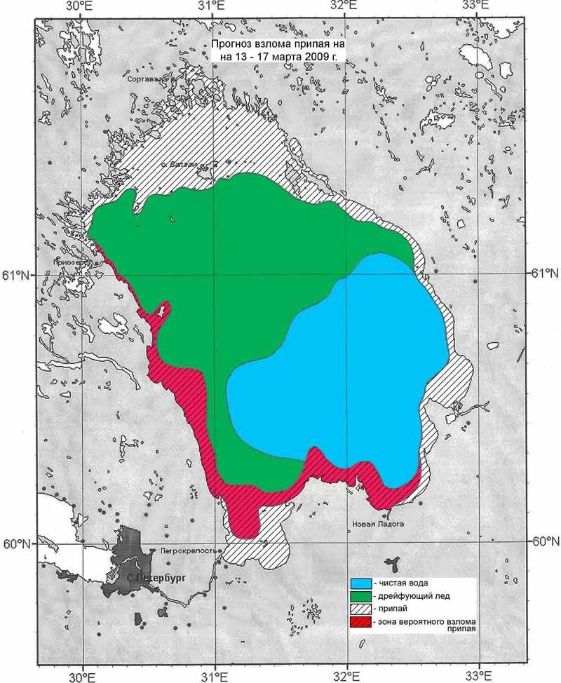 Карта ледовой обстановки финского залива