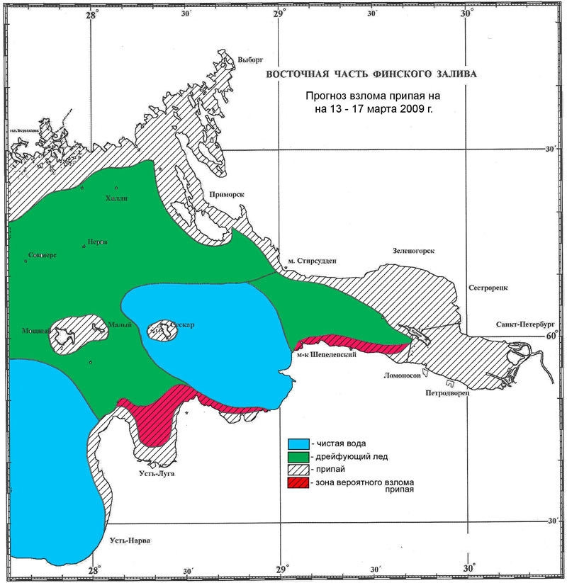 Карта ледовой обстановки финского залива