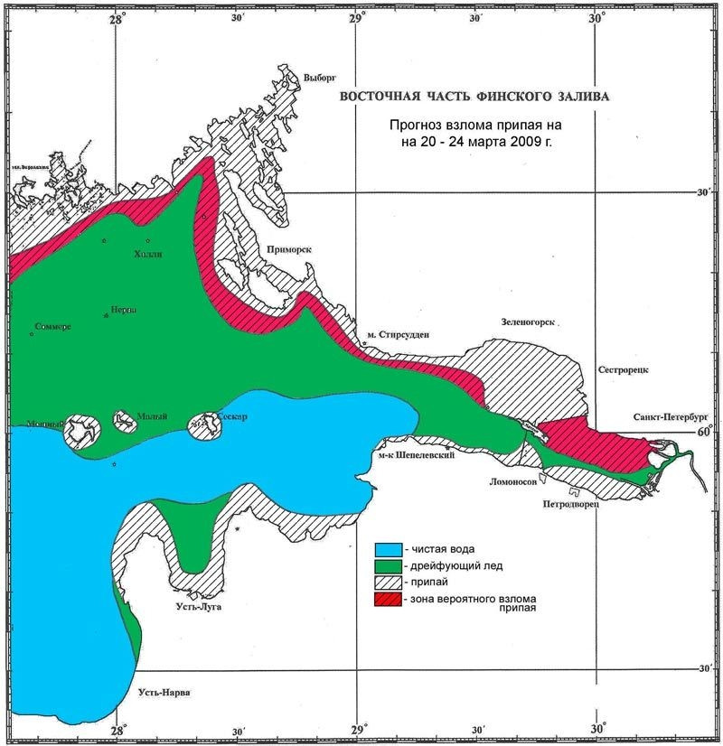 Карта ледовой обстановки финского залива