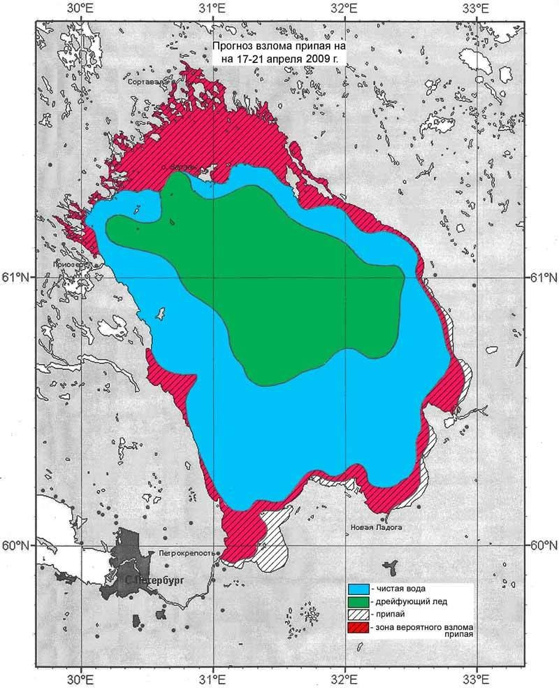 Карта ледовой обстановки финского залива на сегодня