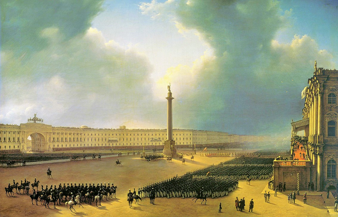 Дворцовая площадь в Санкт-Петербурге 19 век