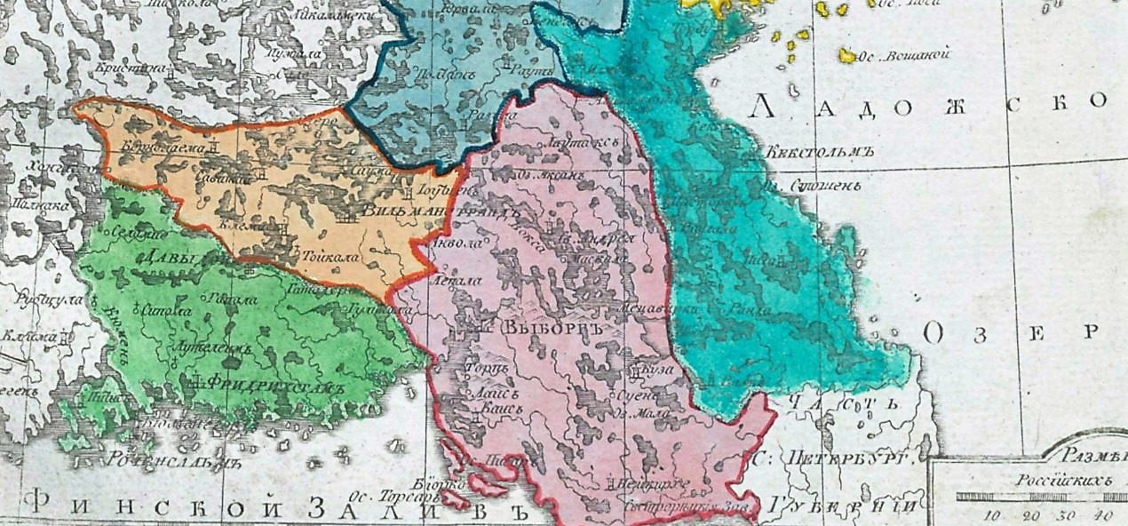 Карта петербургской губернии до 1917