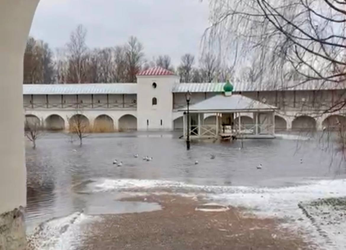 Только птицы плавают. В Тихвине паводок пришел на территорию мужского  монастыря | 04.04.2024 | ЛенОбласть - БезФормата