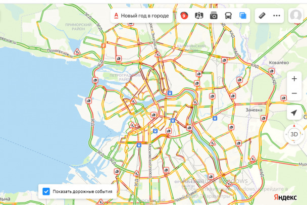 Пробки на дорогах спб в реальном времени карта онлайн бесплатно без регистрации