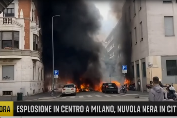 СМИ: В центре Милана взорвался фургон: пострадали четыре человека