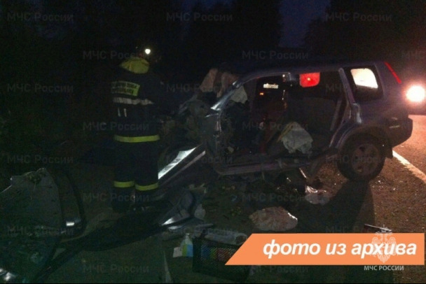 Mercedes влетел в рекламный щит под Гатчиной, водитель погиб