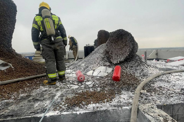 С горящей крыши в Янино спасли двоих, пожар ликвидирован
