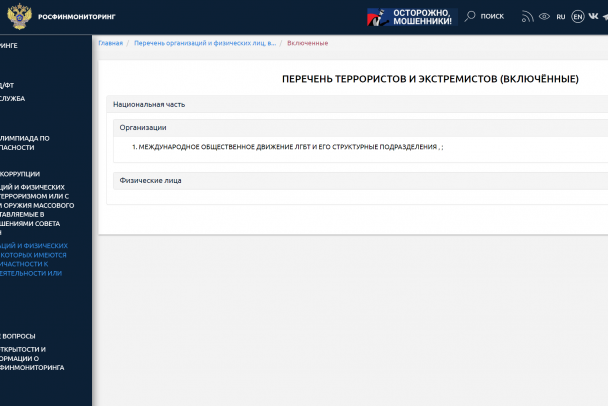 Росфинмониторинг список террористов и экстремистов. Росфинмониторинг список террористов и экстремистов