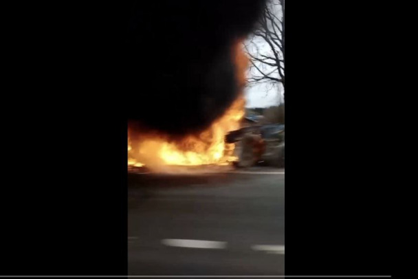 Трактор сгорел у Чирковиц