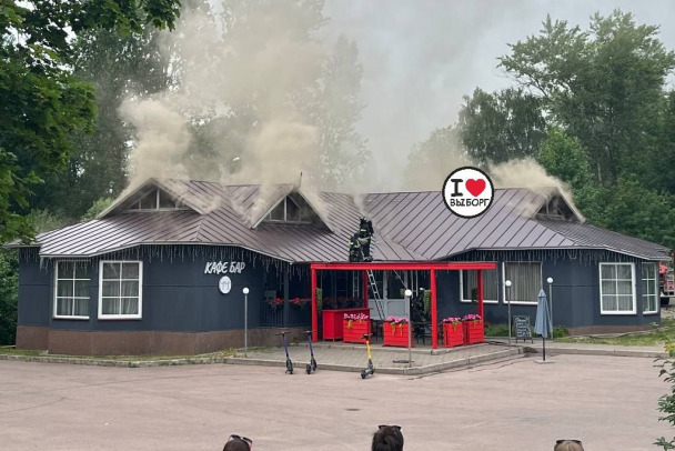 В кафе Выборга произошел пожар. Пламя охватило более полусотни 