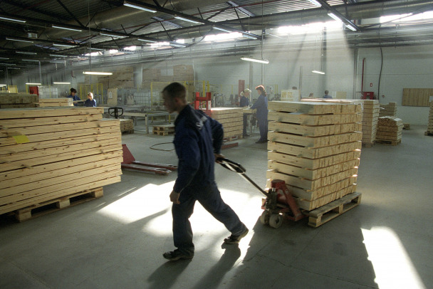 В Волосово снова открыли производство деревянных плит для строительства домов