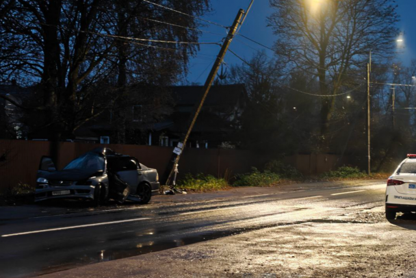 На окраине Петербурга Toyota c нетрезвым водителем влетела в столб, погибла пассажирка