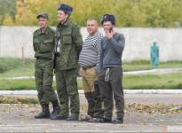 Подготовка мобилизованных на полигоне Михайловской артиллерийской академии в Луге, 9 сентября 2022 года