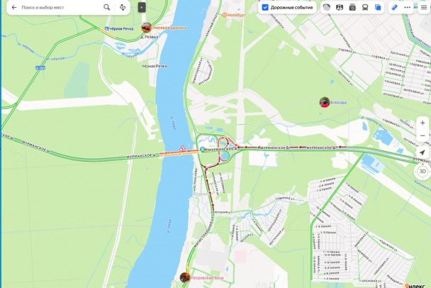 Выходные заканчиваются. У Ладожского моста - не протолкнуться