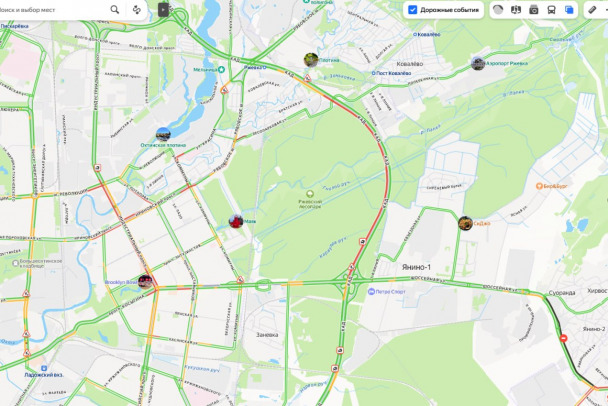 Пробка на 5 километров собралась на КАД у Янино