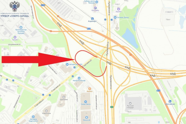 Еще один съезд КАД в районе Пулковского шоссе ждет перекрытие